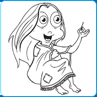 Colour the little girl